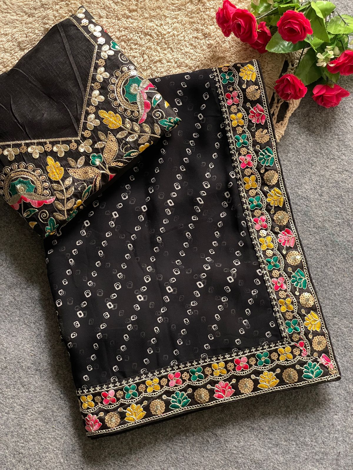 Kayatri New Soft Georgette Bandhani Style Saree