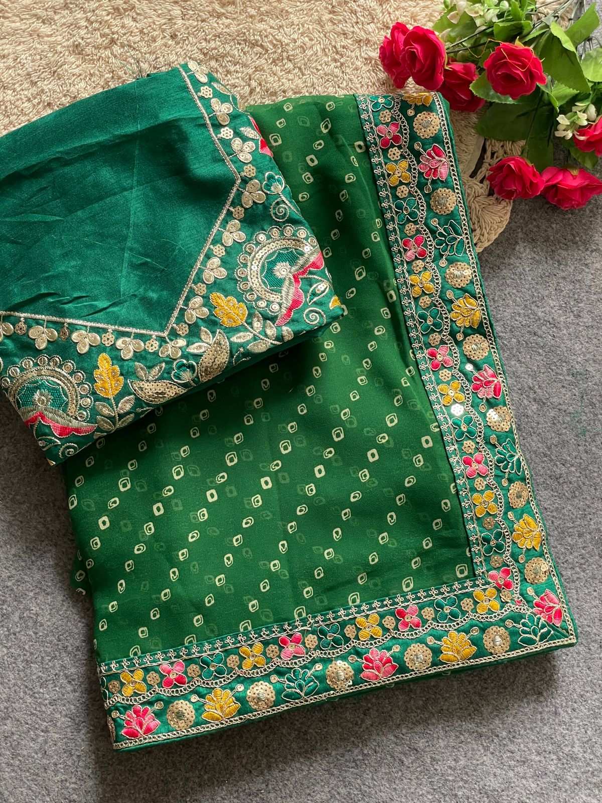 Kayatri New Soft Georgette Bandhani Style Saree