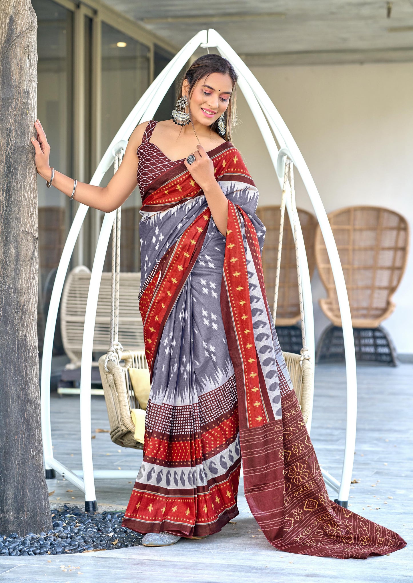 Kayatri New Primium Mulmul Cotton Block Print Saree