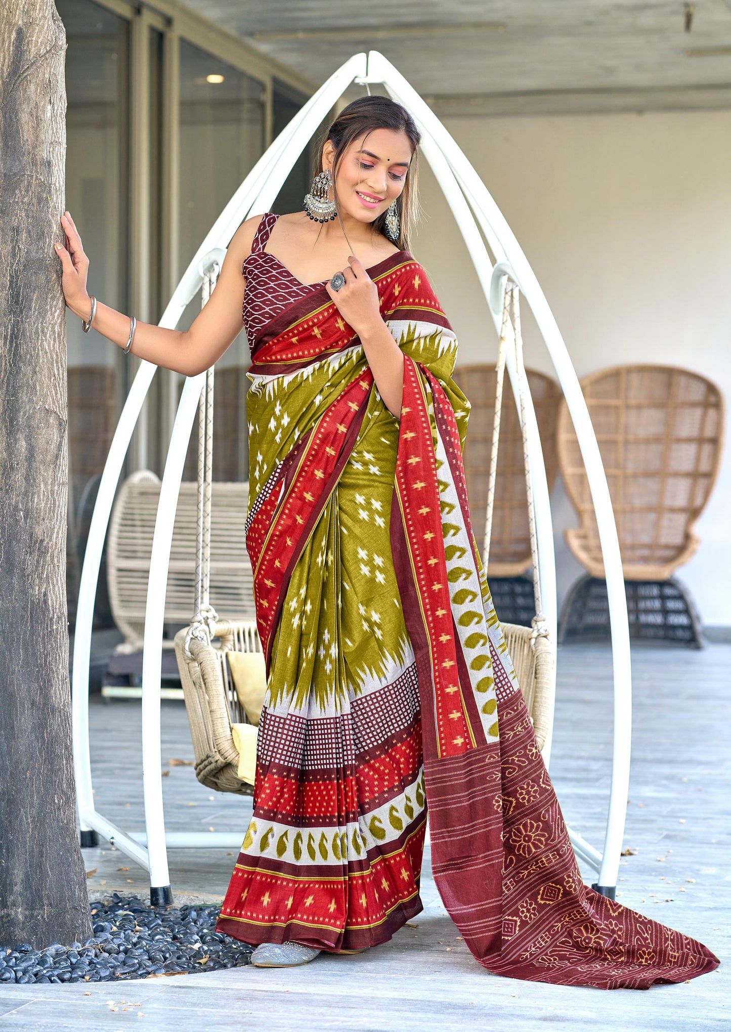 Kayatri New Primium Mulmul Cotton Block Print Saree