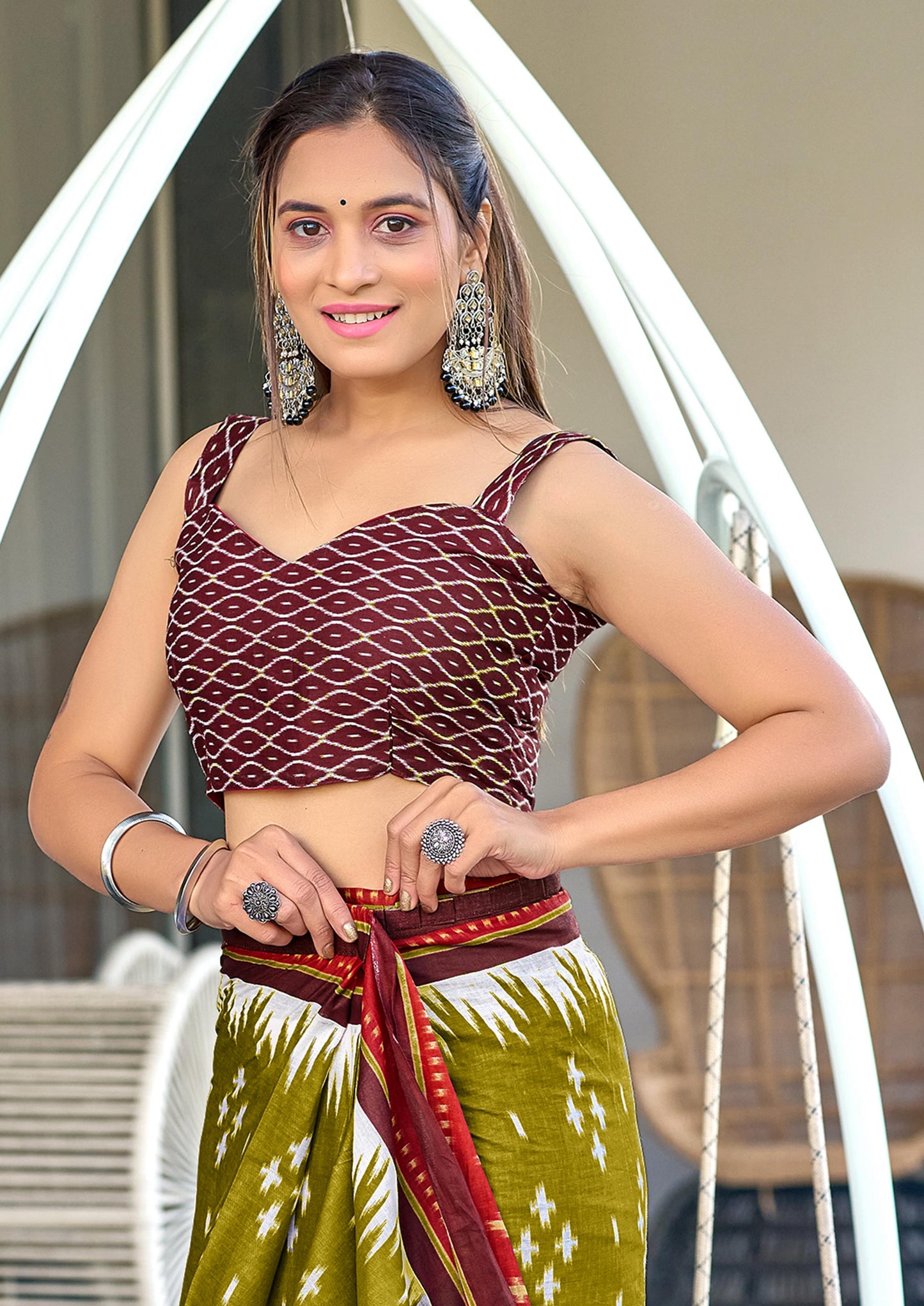 Kayatri New Primium Mulmul Cotton Block Print Saree