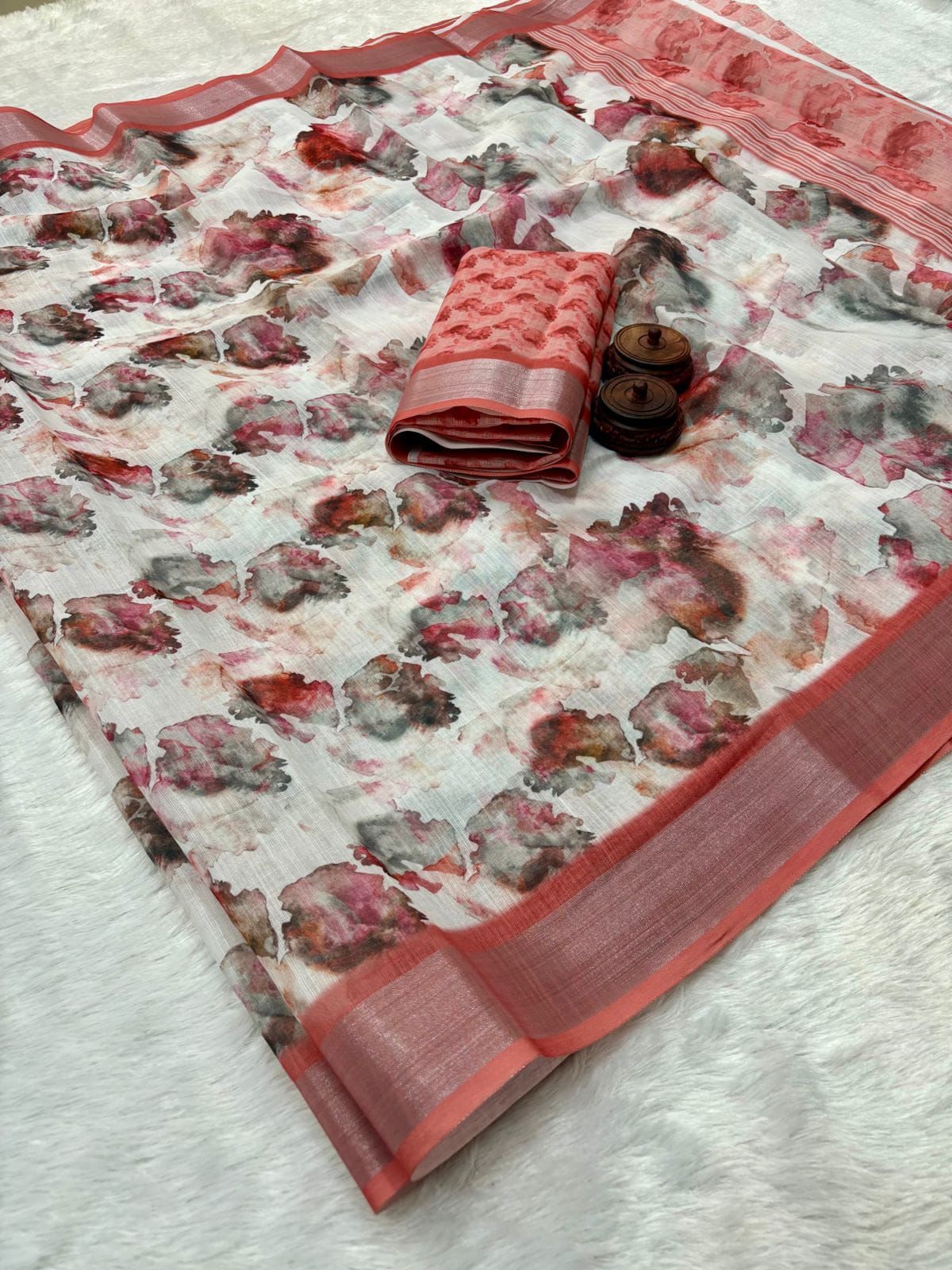 Kayatri New Pure Linen Cotton Printed Saree