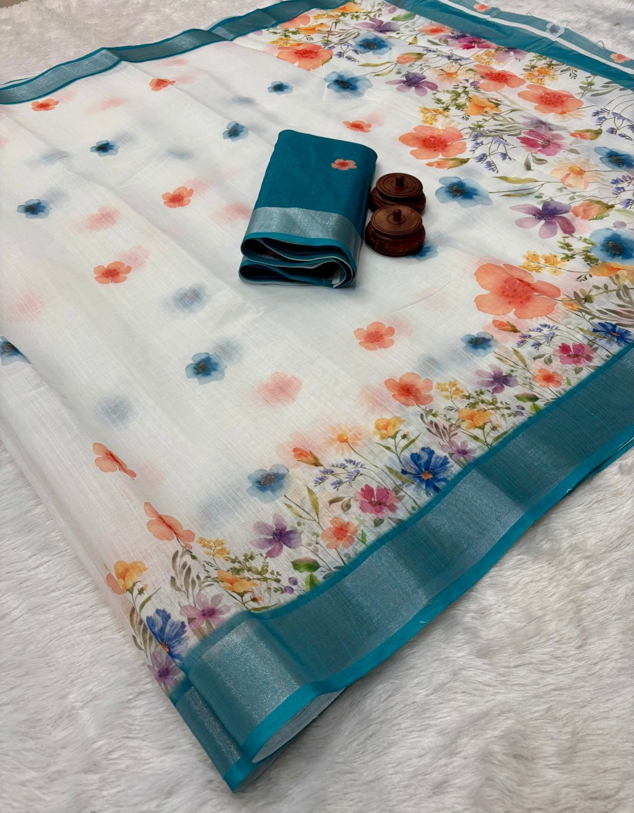 Kayatri New Pure Linen Cotton Printed Saree