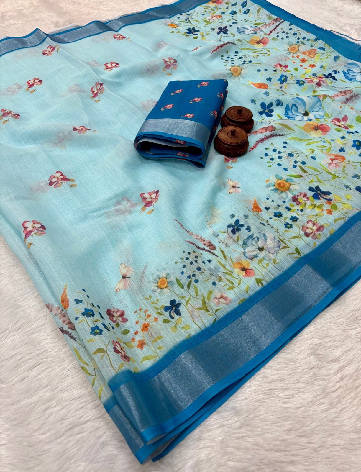 Kayatri New Pure Linen Cotton Printed Saree