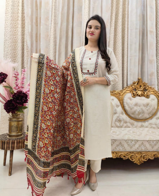 Kayatri New Designers Khadi Cotton Embroidery Suit