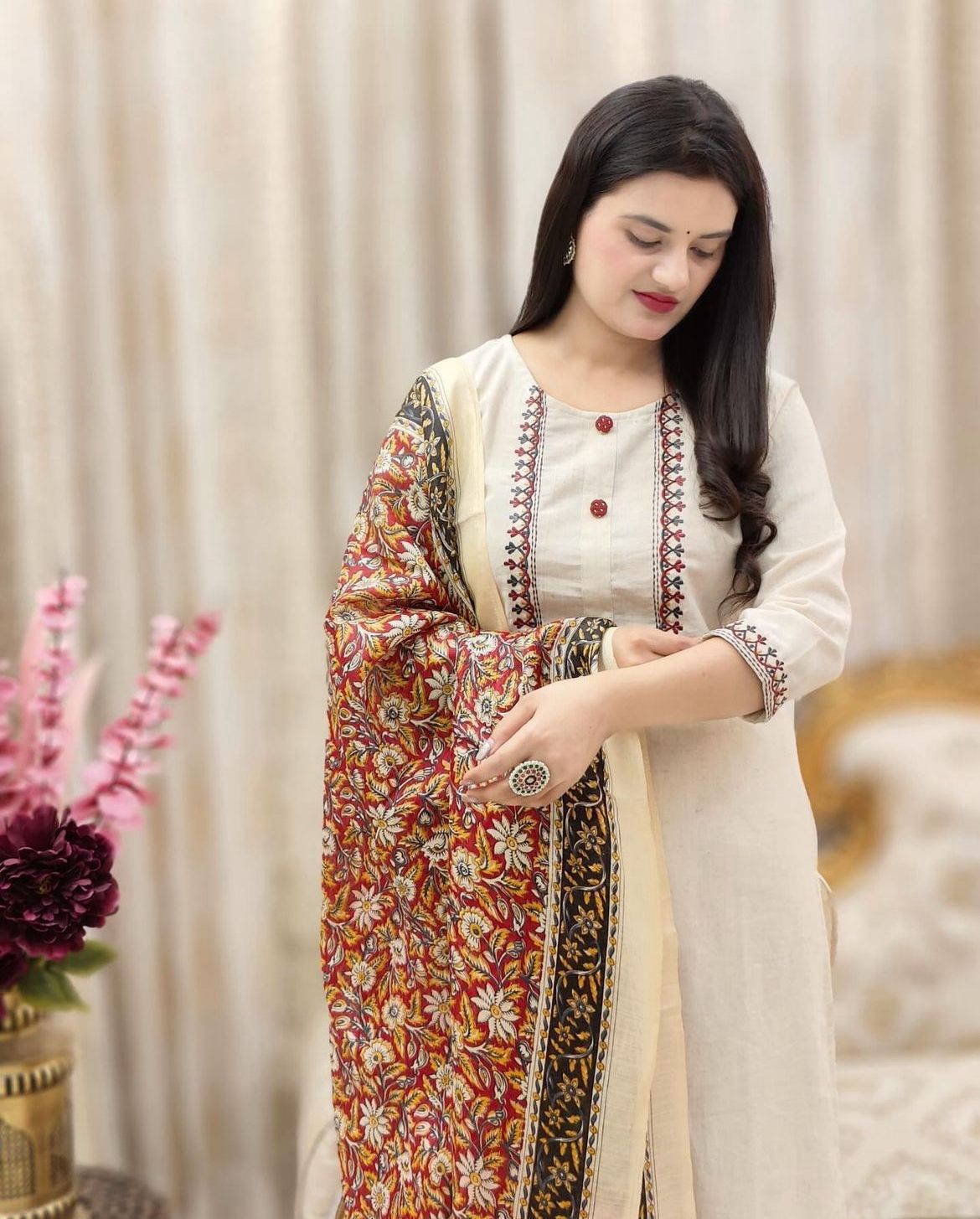 Kayatri New Designers Khadi Cotton Embroidery Suit