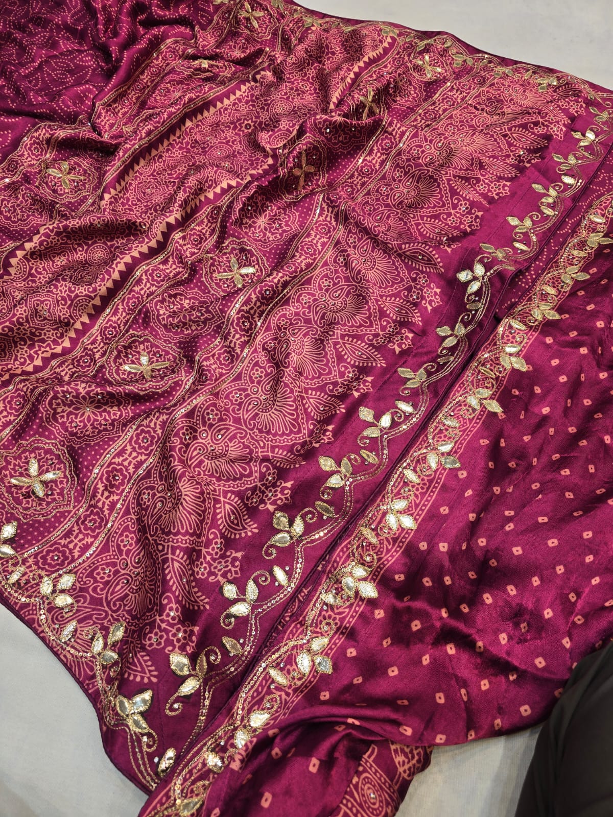 Kayatri New Pure Gaji Silk Bandhani Saree