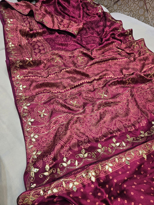 Kayatri New Pure Gaji Silk Bandhani Saree