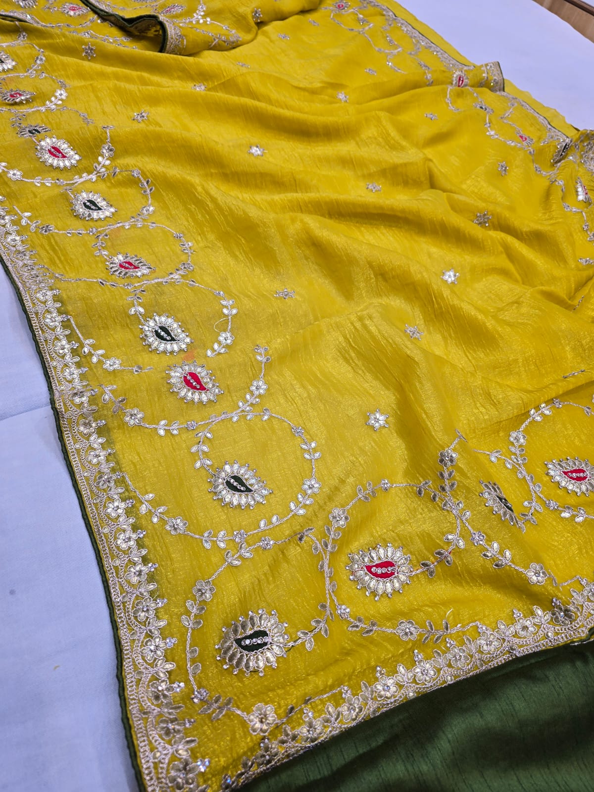Kayatri New Designer Pure Mango Crush Saree