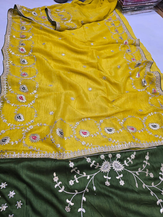 Kayatri New Designer Pure Mango Crush Saree