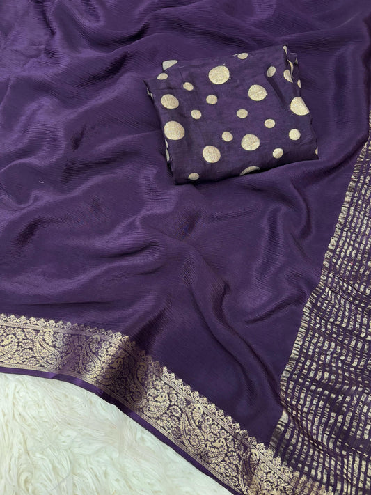 Kayatri New Pure Viscose Chinon Jackard Border Saree