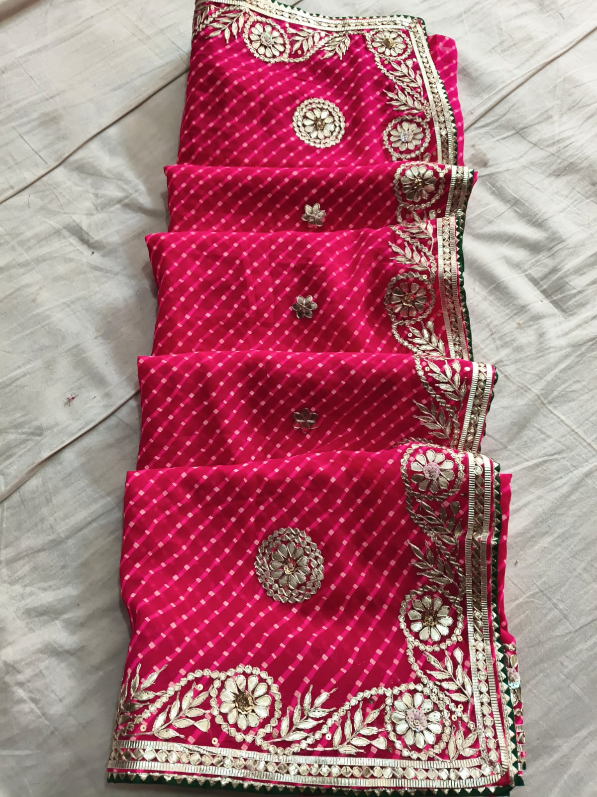 Kayatri Beautiful Traditional Rajasthani Cyc Leheriya modhra print saree