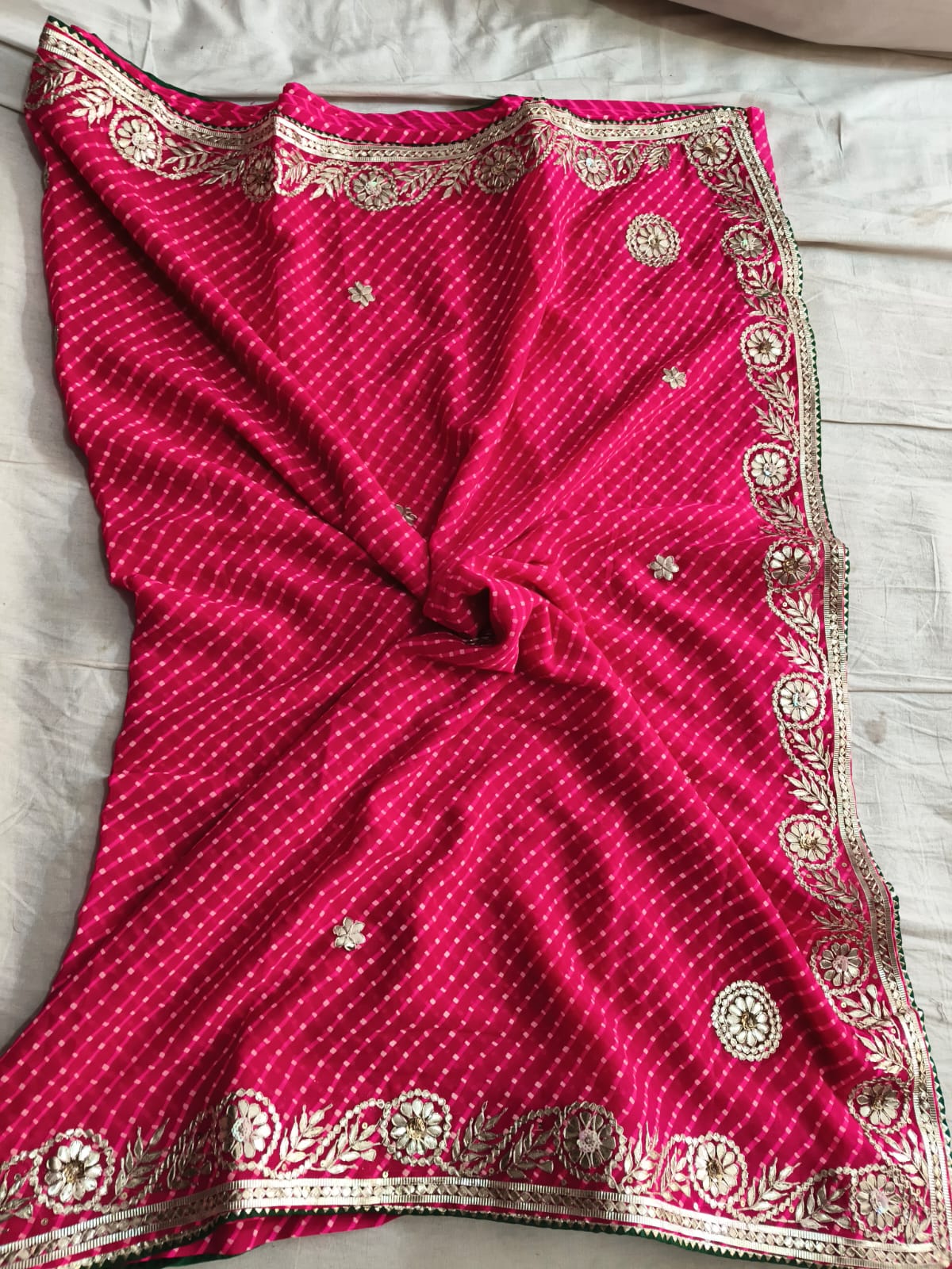 Kayatri Beautiful Traditional Rajasthani Cyc Leheriya modhra print saree