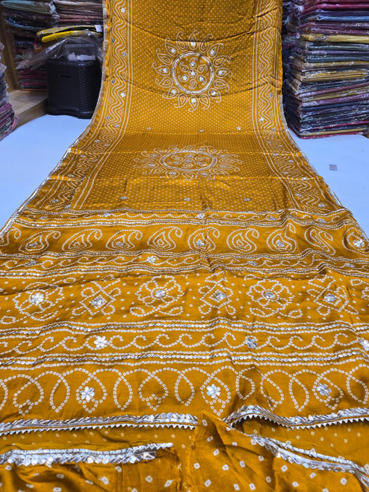 Kayatri New Pure Gaji Silk Gotapatti Work Saree