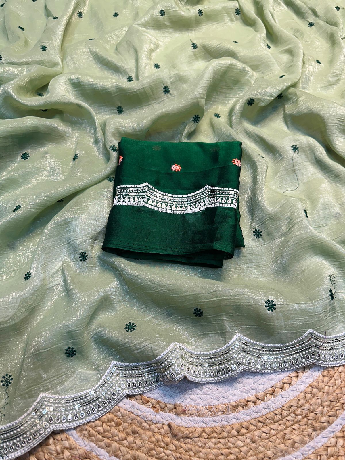Kayatri New Crunchy Chiffon Rangoli Blouse Saree