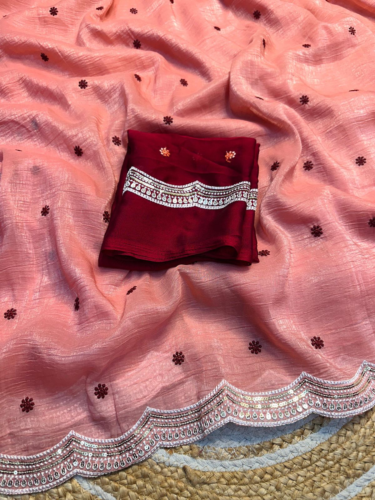 Kayatri New Crunchy Chiffon Rangoli Blouse Saree