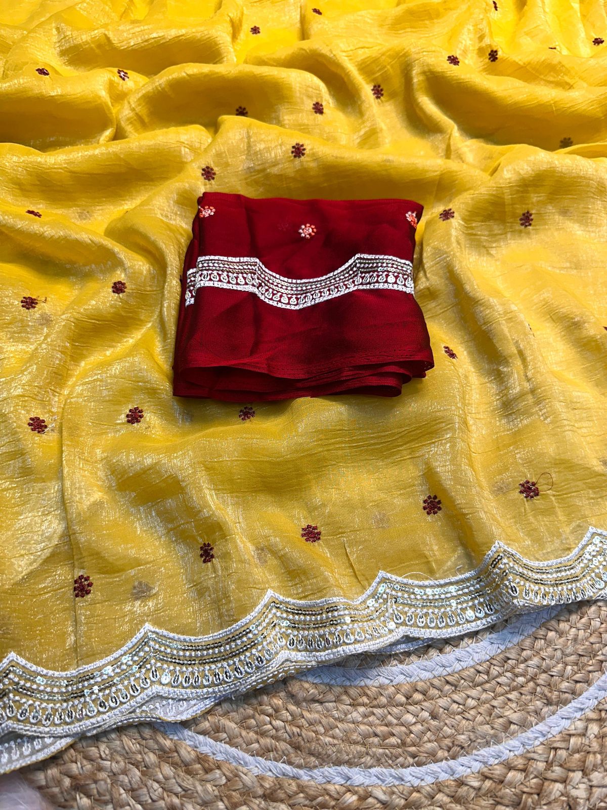 Kayatri New Crunchy Chiffon Rangoli Blouse Saree