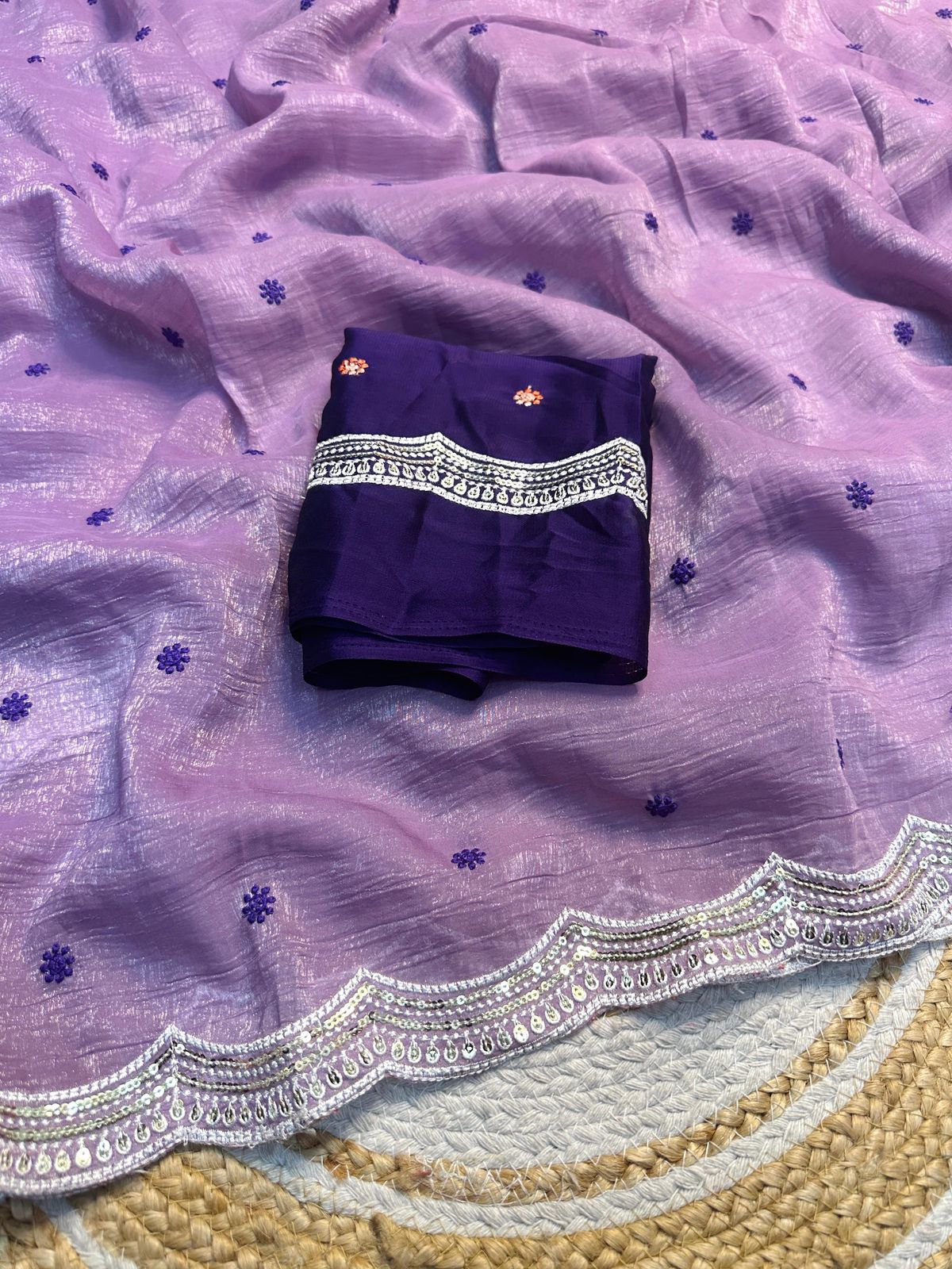 Kayatri New Crunchy Chiffon Rangoli Blouse Saree