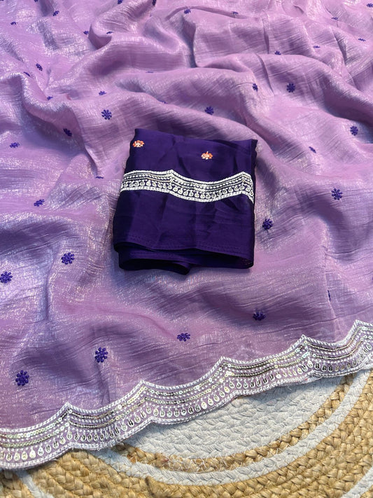 Kayatri New Crunchy Chiffon Rangoli Blouse Saree