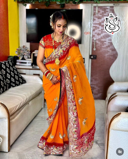Kayatri New Designer Traditional Wear Bandhej Saree