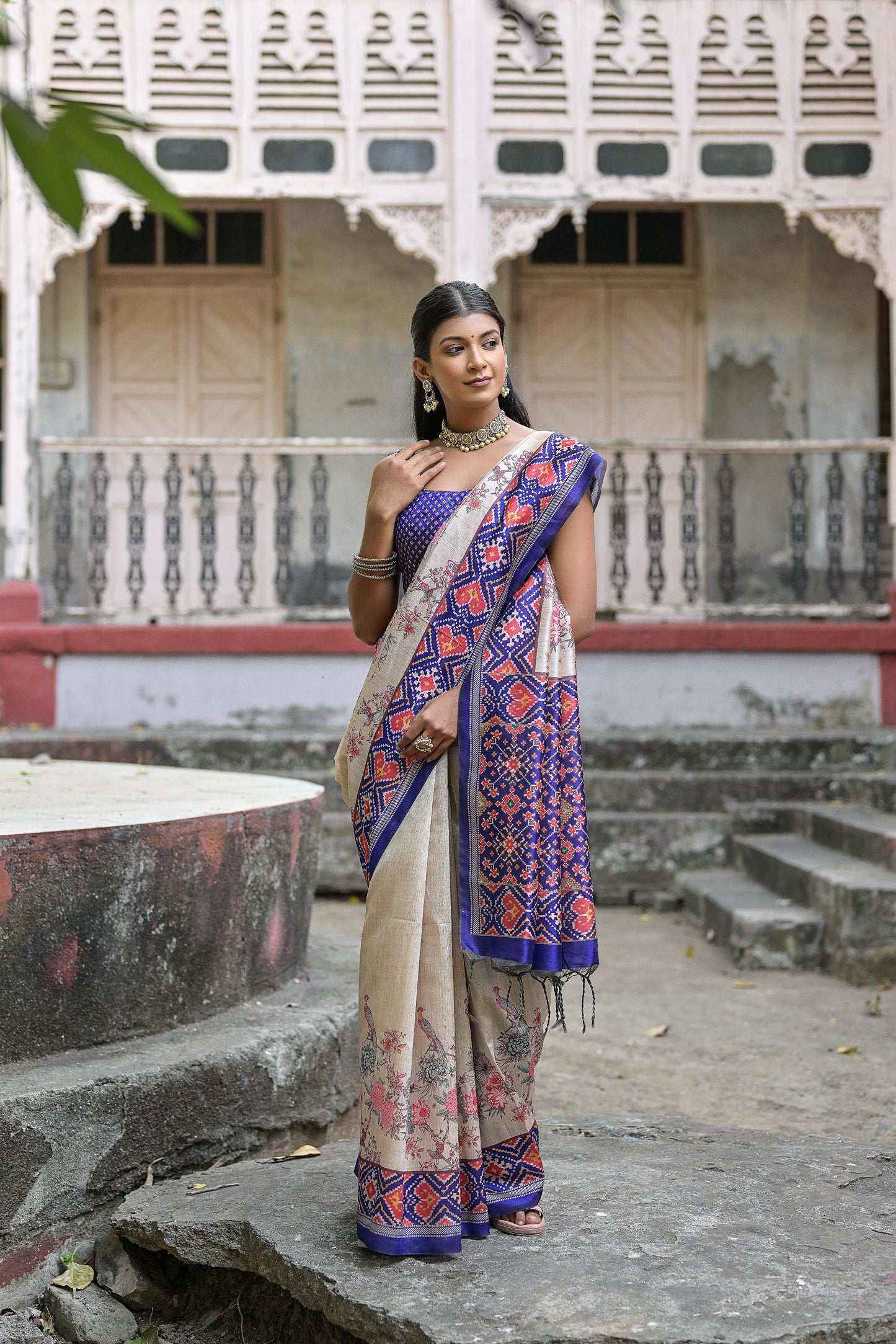 Kayatri New Soft Tussar Silk Patola Print Saree