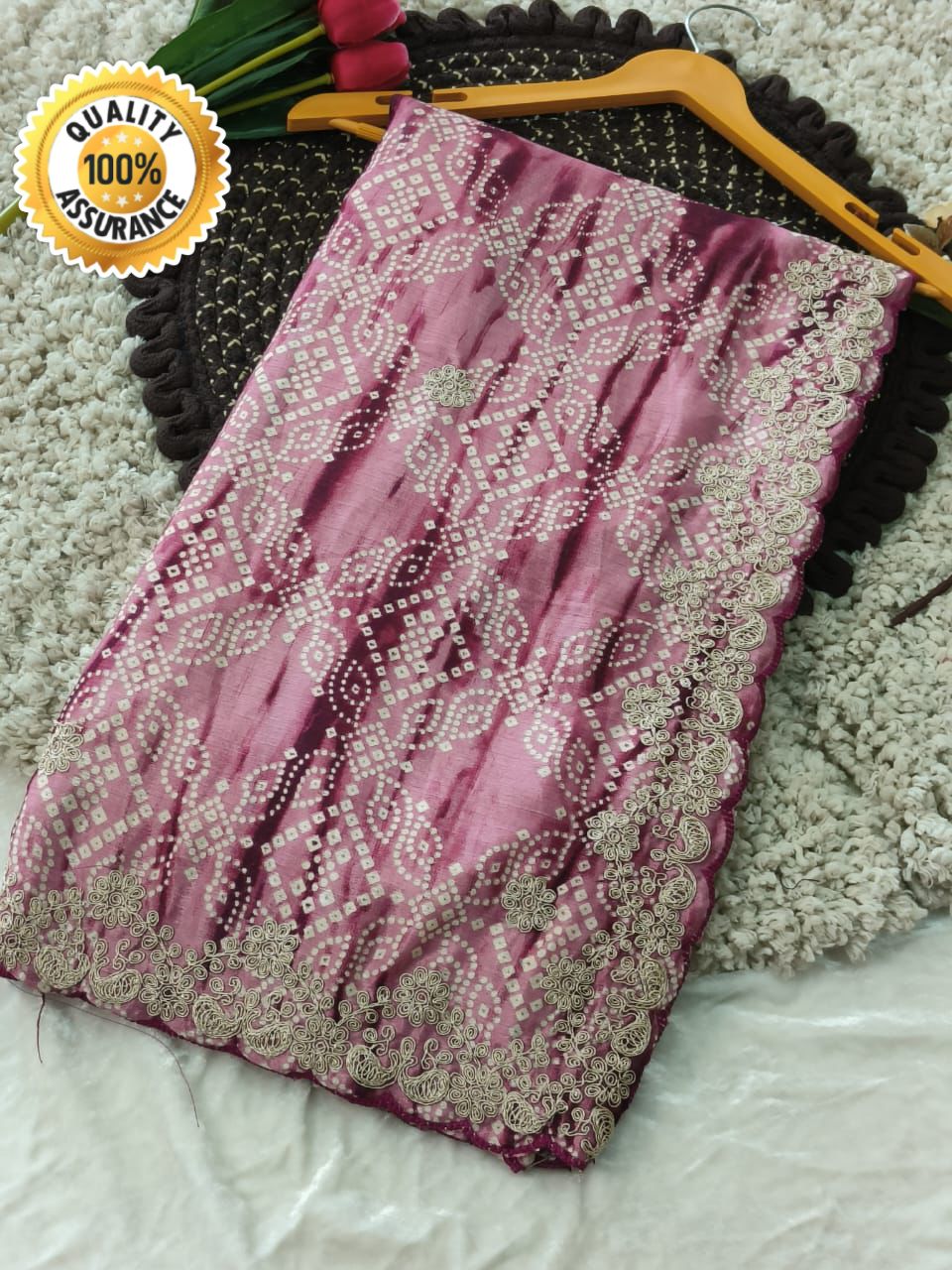 Kayatri New Chinon Silk Cutwork Border Saree