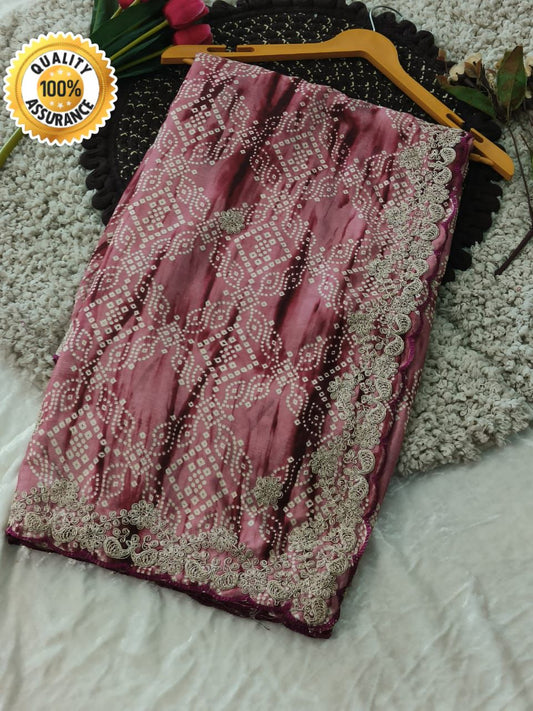 Kayatri New Chinon Silk Cutwork Border Saree