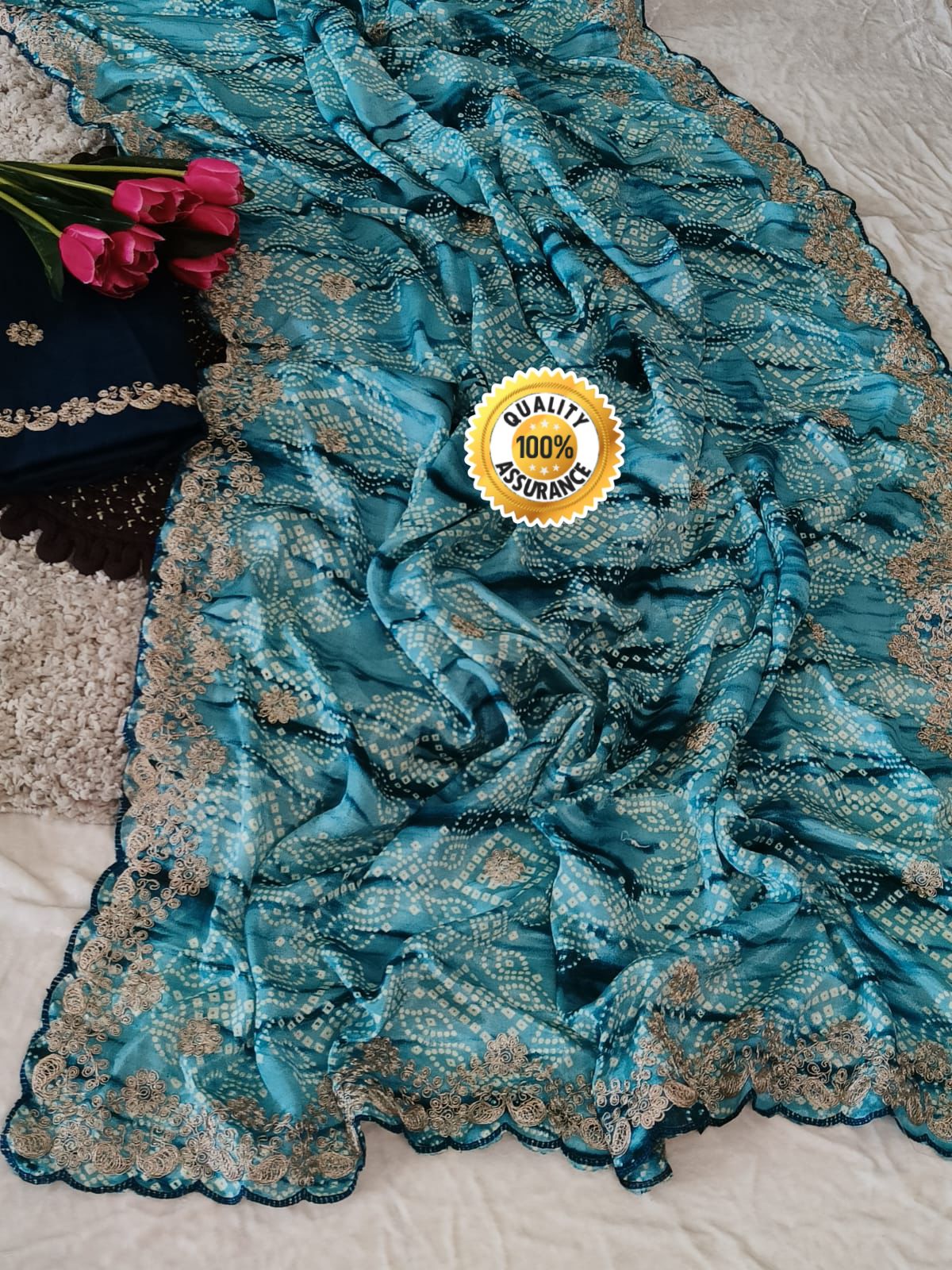 Kayatri New Chinon Silk Cutwork Border Saree