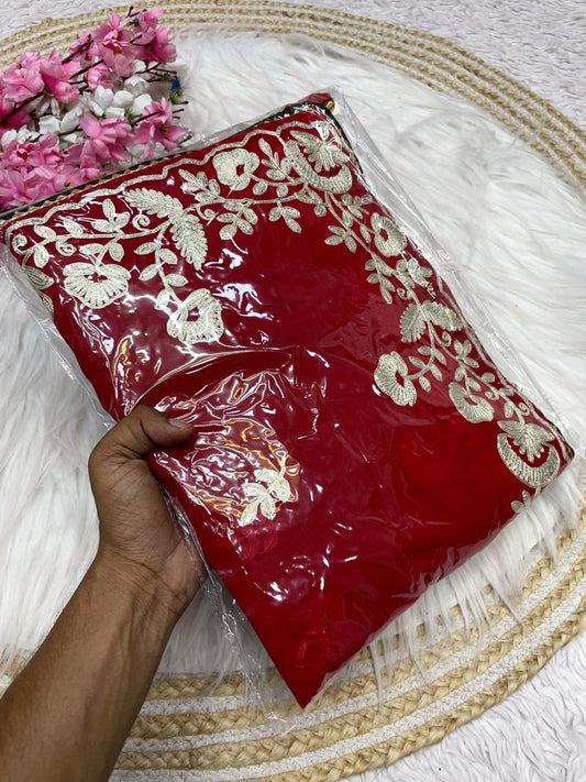 Kayatri New Blooming Chocolate Gota Ribbon Work Saree