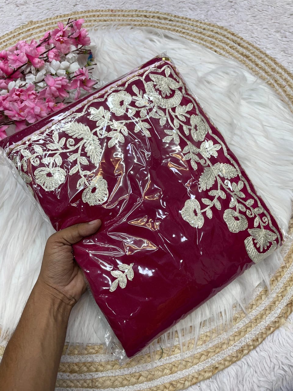 Kayatri New Blooming Chocolate Gota Ribbon Work Saree