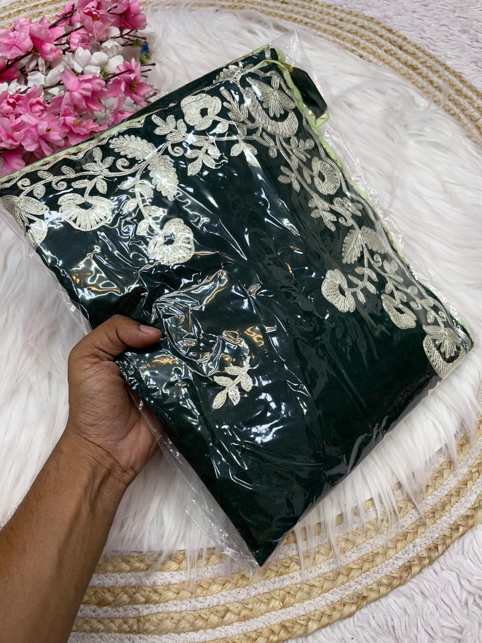 Kayatri New Blooming Chocolate Gota Ribbon Work Saree