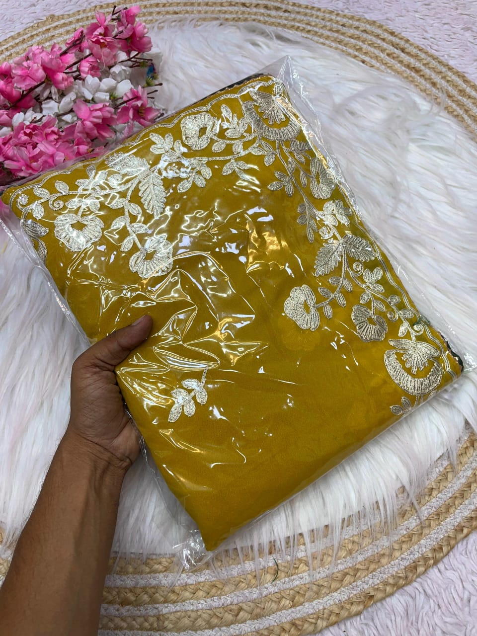Kayatri New Blooming Chocolate Gota Ribbon Work Saree