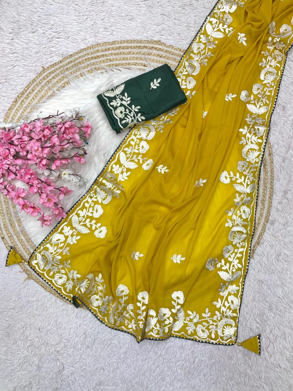 Kayatri New Blooming Chocolate Gota Ribbon Work Saree