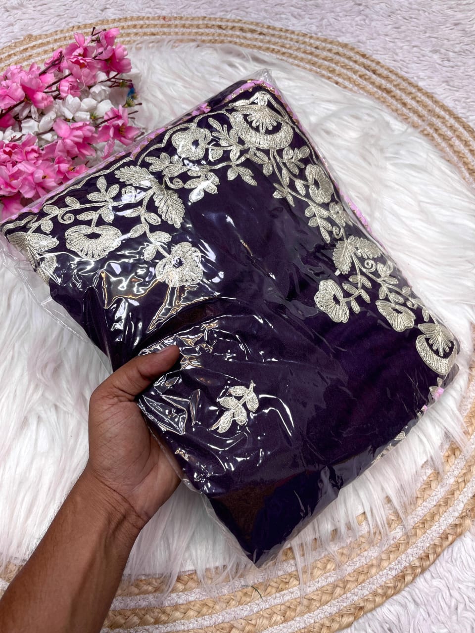 Kayatri New Blooming Chocolate Gota Ribbon Work Saree