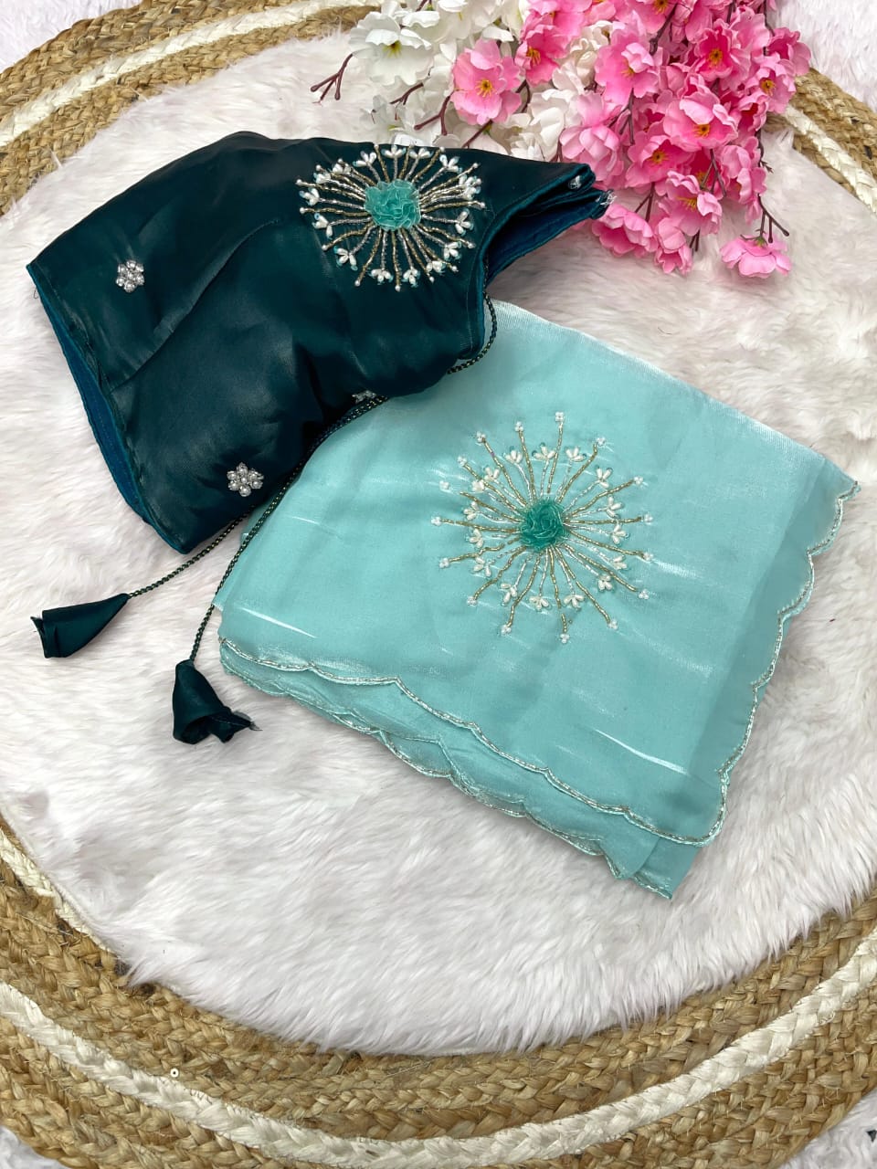 Kayatri New Bollywood Tranding Design Jimmy Choo Satin Saree