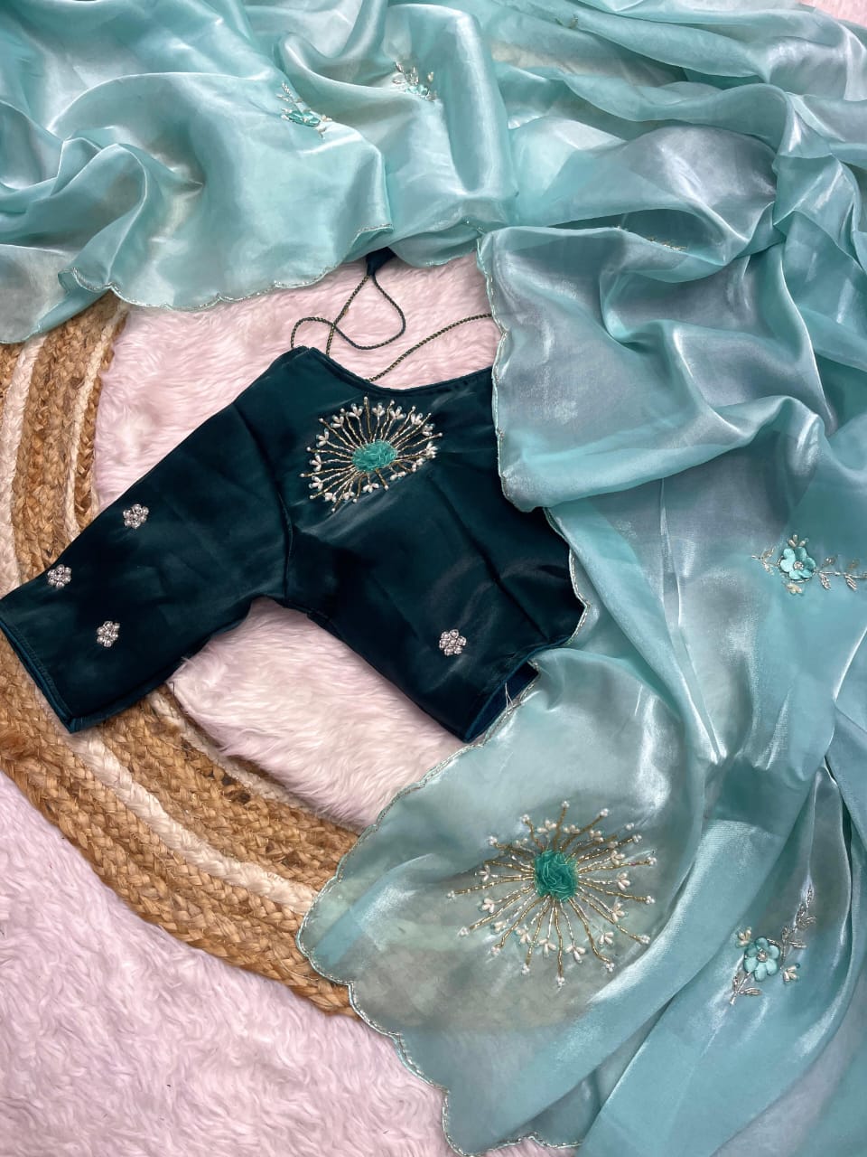 Kayatri New Bollywood Tranding Design Jimmy Choo Satin Saree