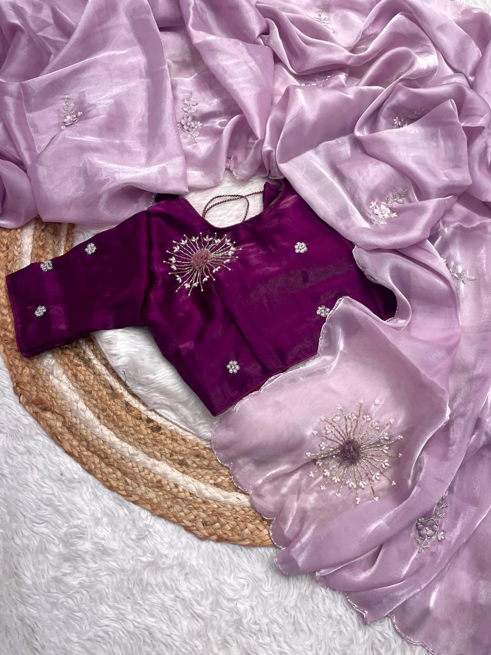 Kayatri New Bollywood Tranding Design Jimmy Choo Satin Saree