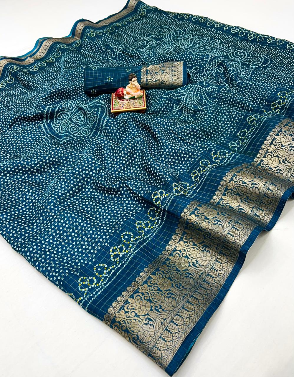 Kayatri New Pure Heavy Dola Silk Bandhani Print Saree