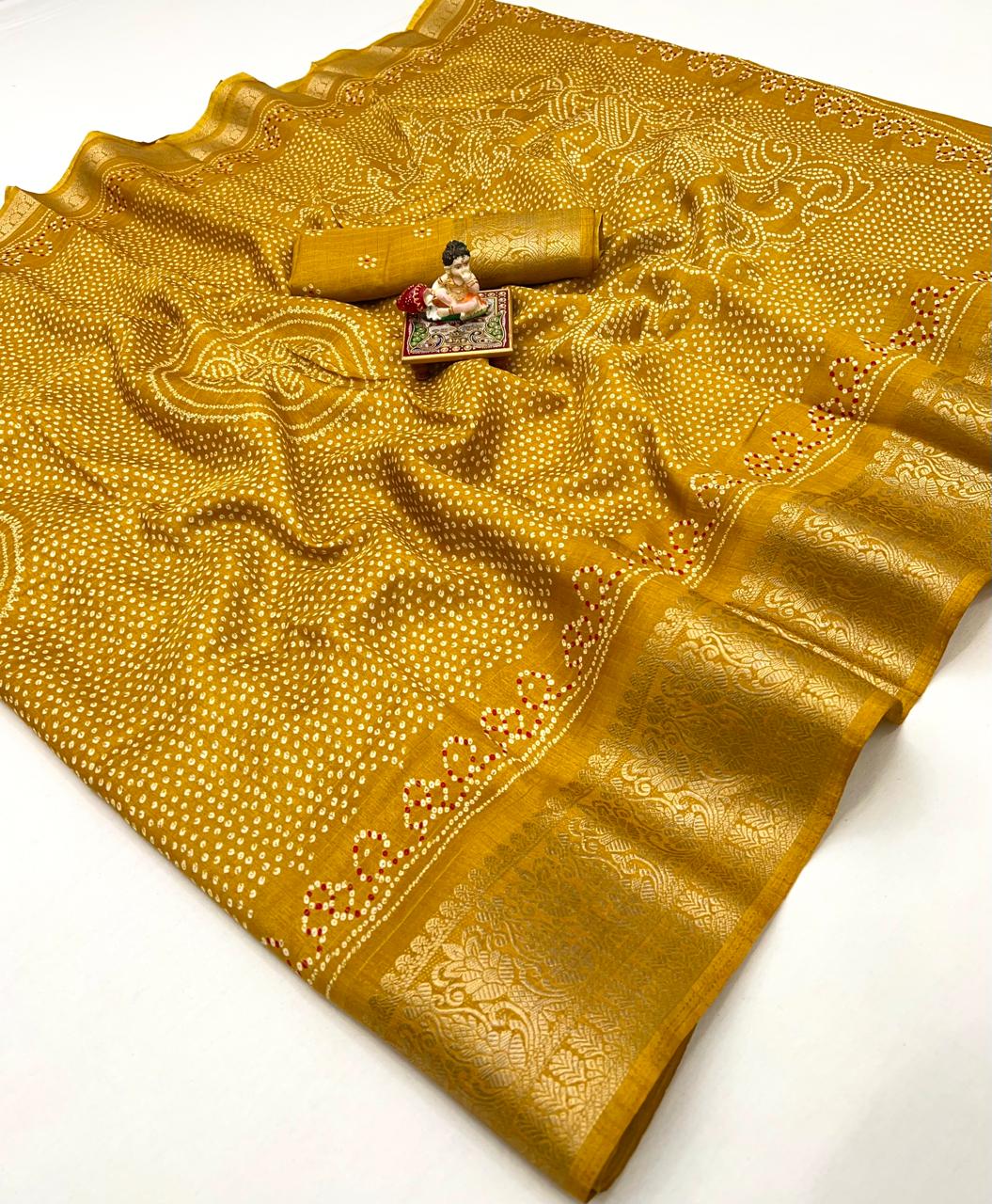 Kayatri New Pure Heavy Dola Silk Bandhani Print Saree