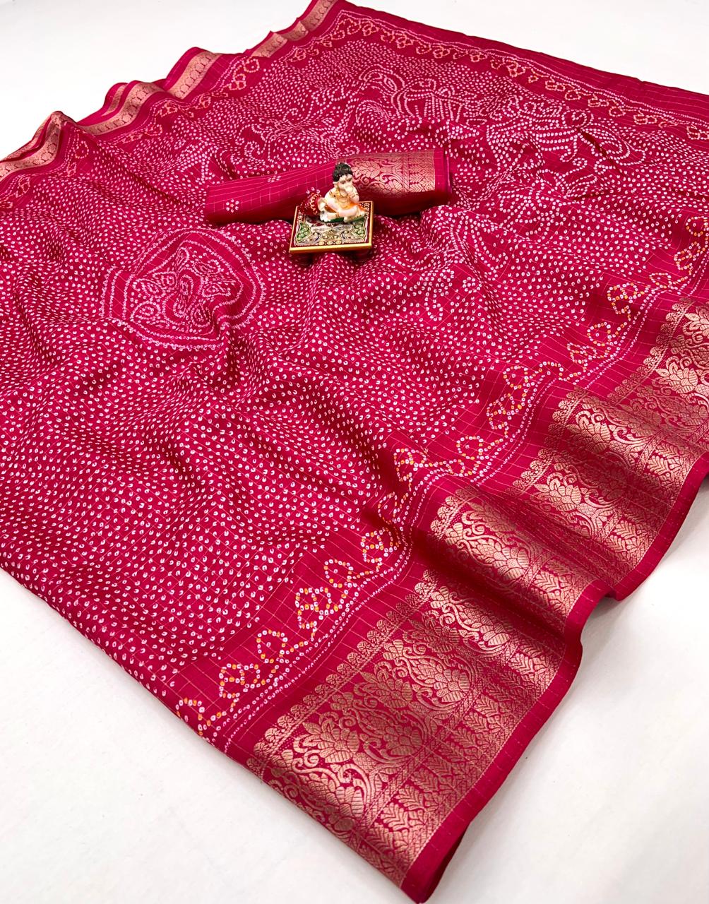 Kayatri New Pure Heavy Dola Silk Bandhani Print Saree