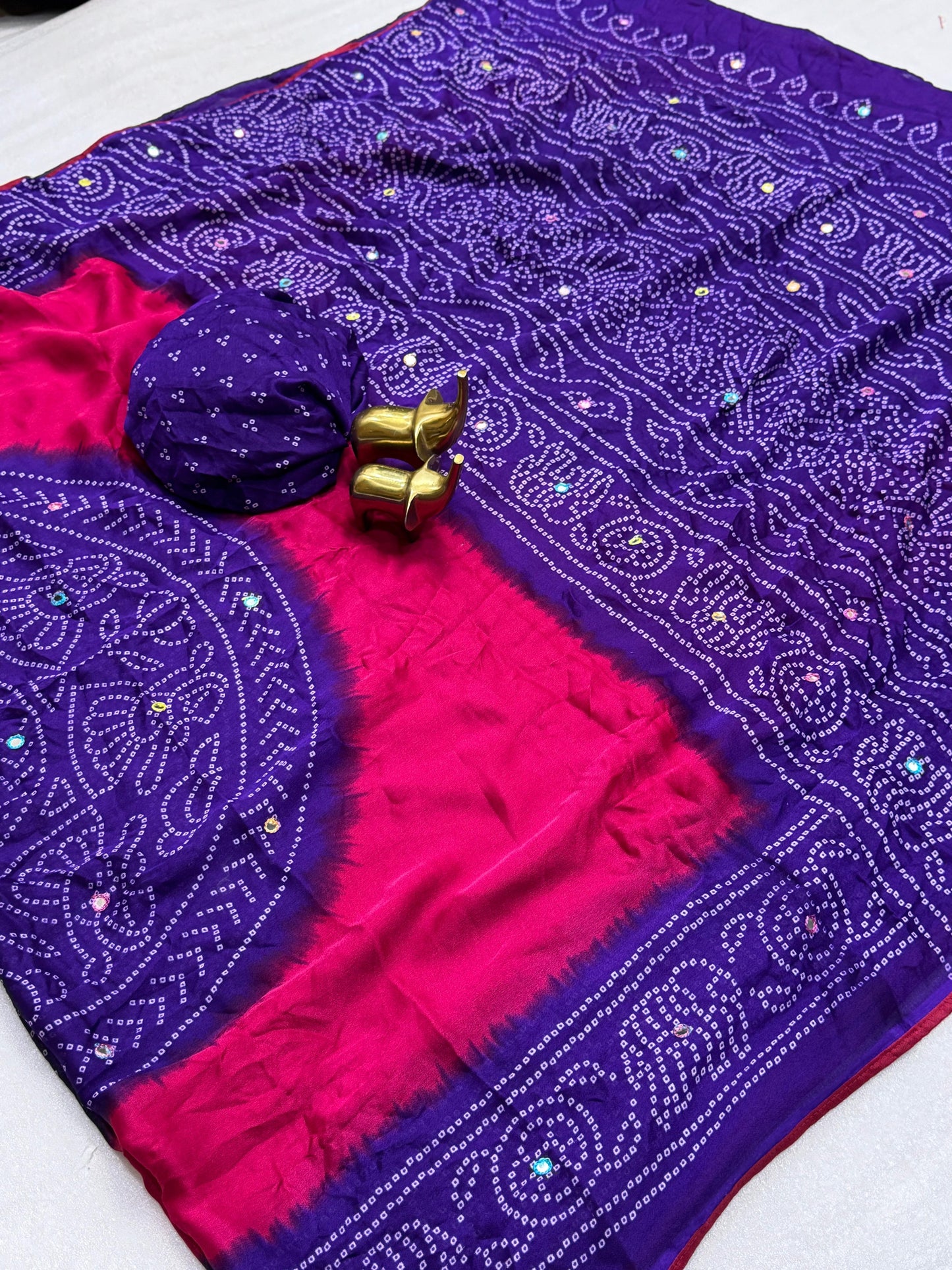 Kayatri New Pure Moss Bandhani Print Saree
