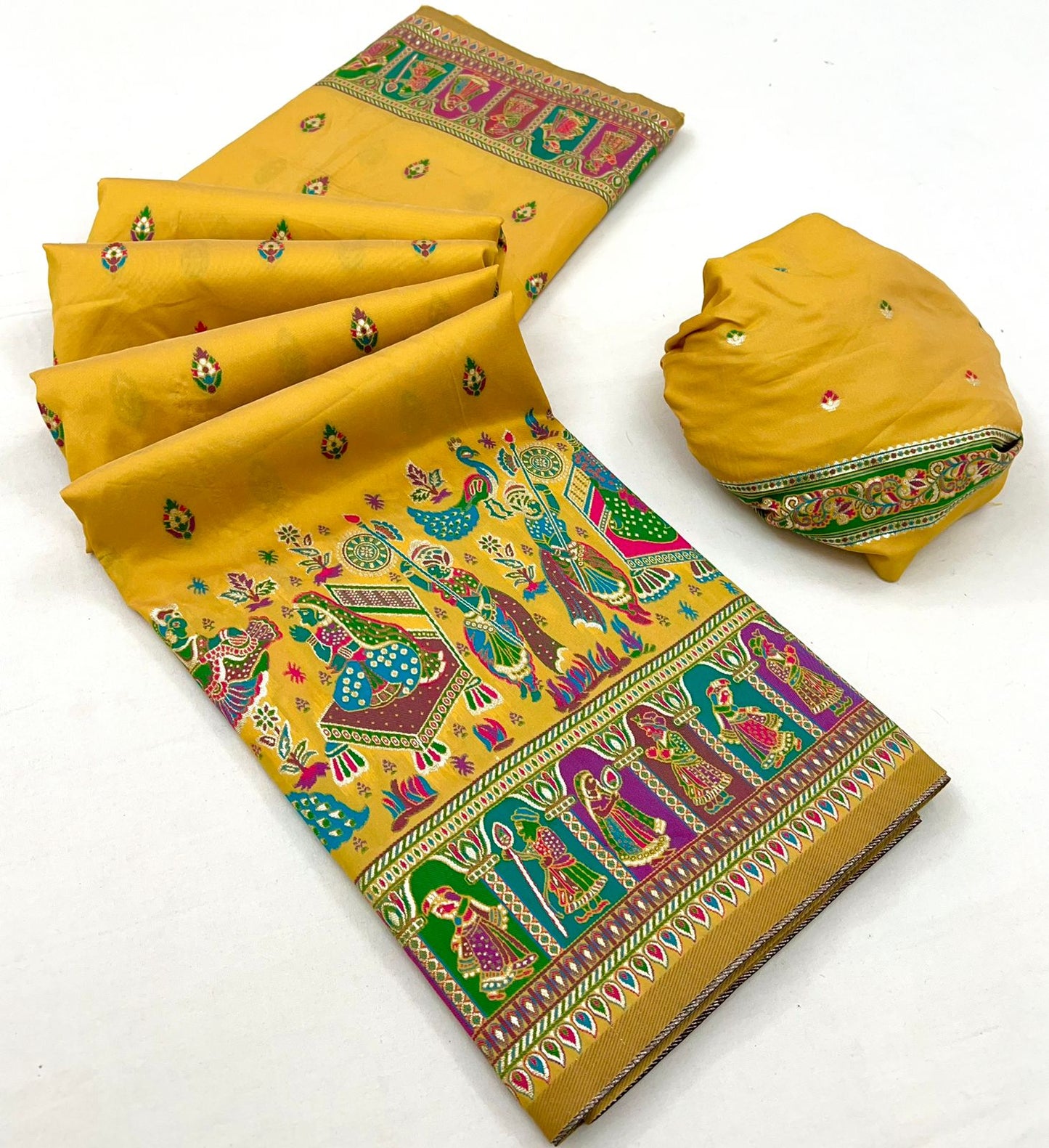 Kayatri New Pure Pashmina Silk Meenakari Weaving Saree