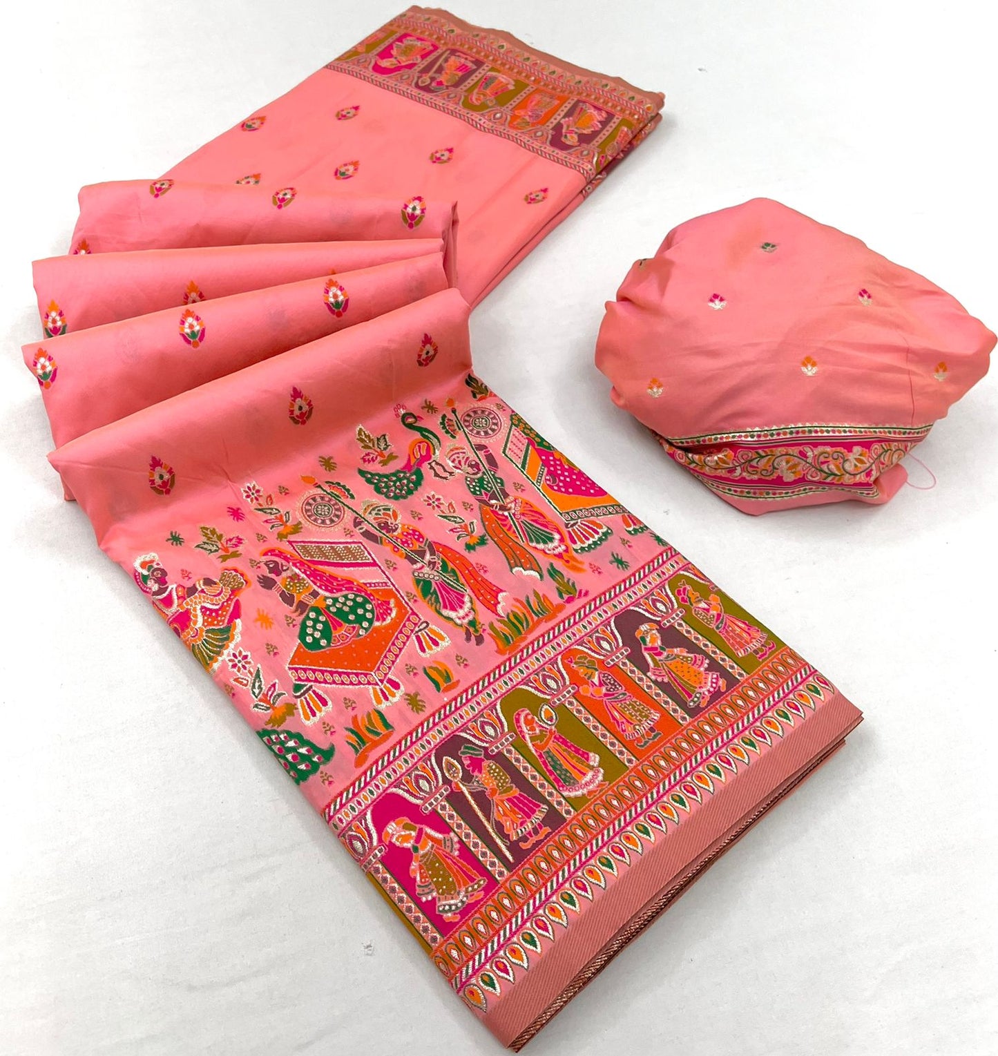 Kayatri New Pure Pashmina Silk Meenakari Weaving Saree
