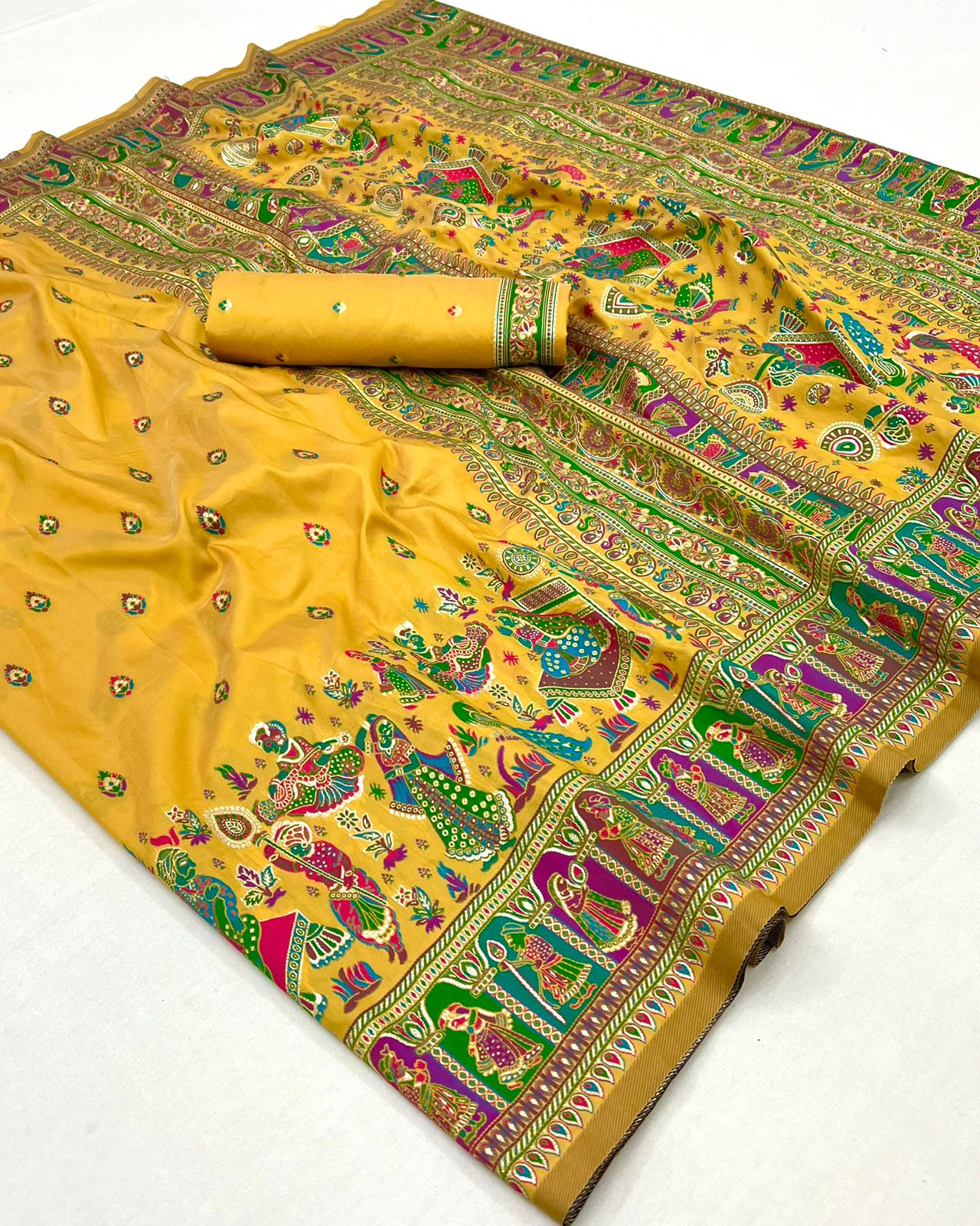 Kayatri New Pure Pashmina Silk Meenakari Weaving Saree