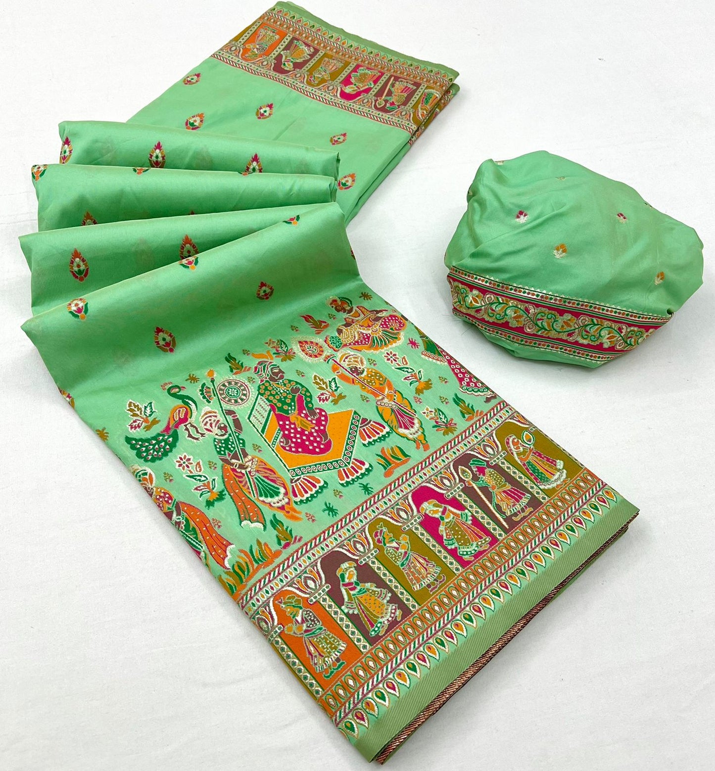 Kayatri New Pure Pashmina Silk Meenakari Weaving Saree