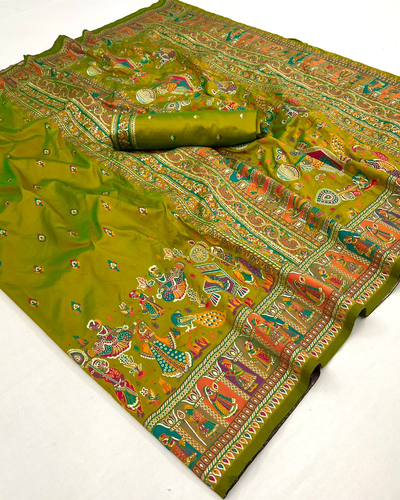 Kayatri New Pure Pashmina Silk Meenakari Weaving Saree