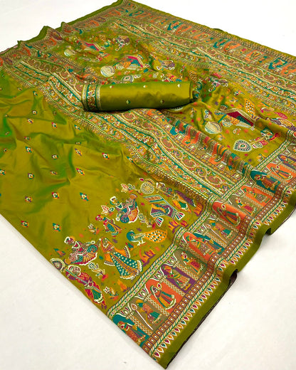 Kayatri New Pure Pashmina Silk Meenakari Weaving Saree