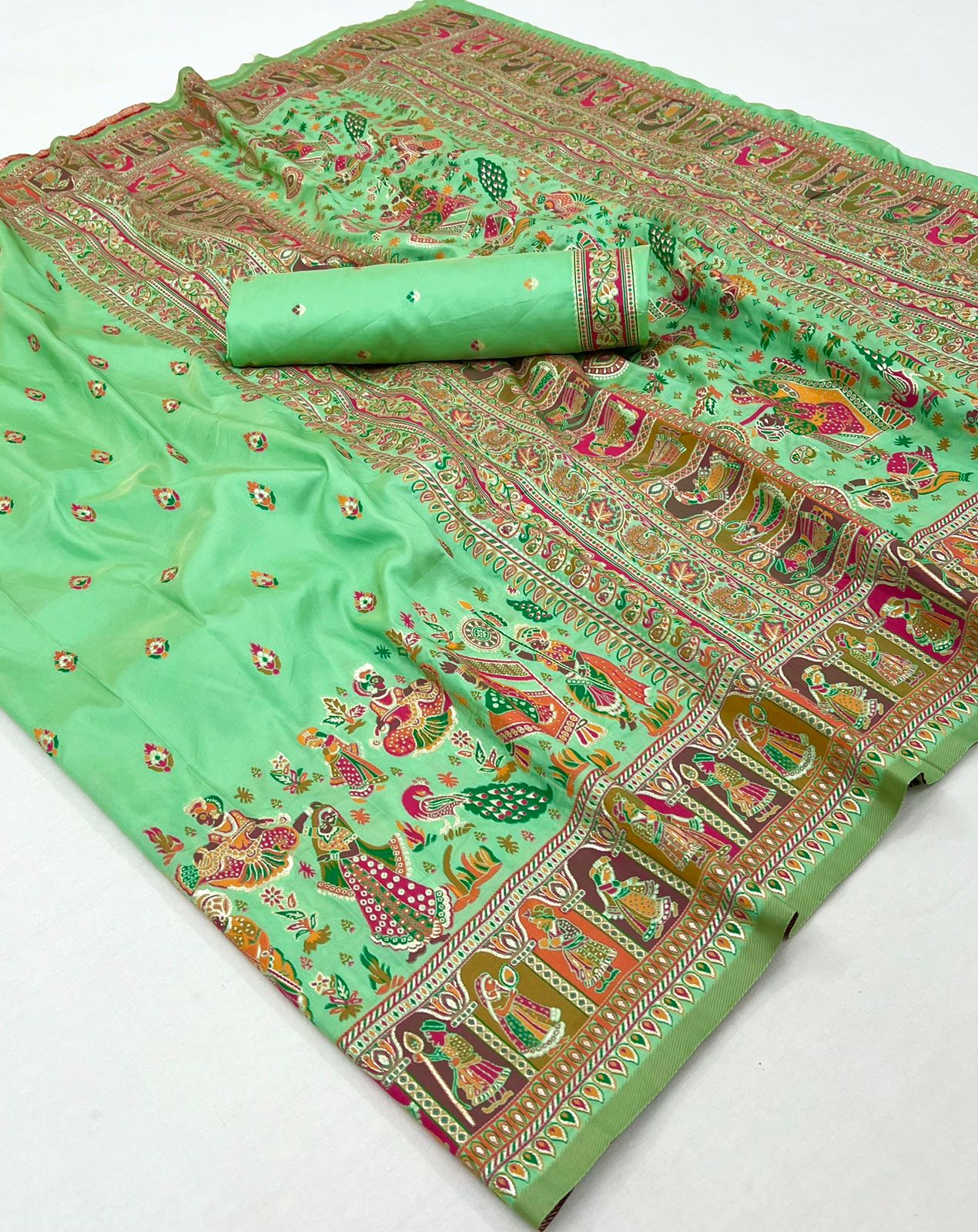 Kayatri New Pure Pashmina Silk Meenakari Weaving Saree