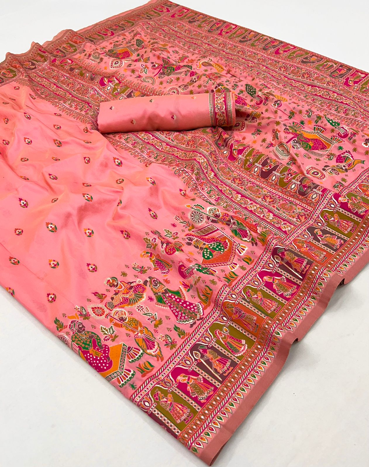 Kayatri New Pure Pashmina Silk Meenakari Weaving Saree