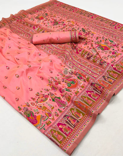 Kayatri New Pure Pashmina Silk Meenakari Weaving Saree